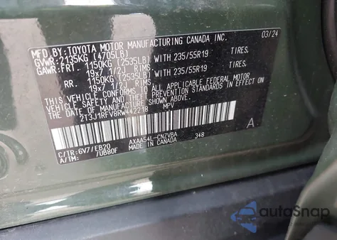 2024 Toyota Rav4 Adventure z USA, uszkodzony, nr VIN 2T3J1RFV8RW442218